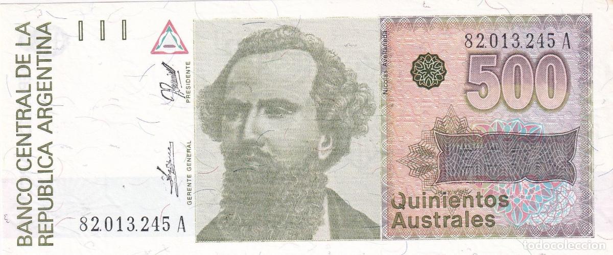 Billetes extranjeros: CRBX1555 BILLETE ARGENTINA 500 AUSTRALES EBC