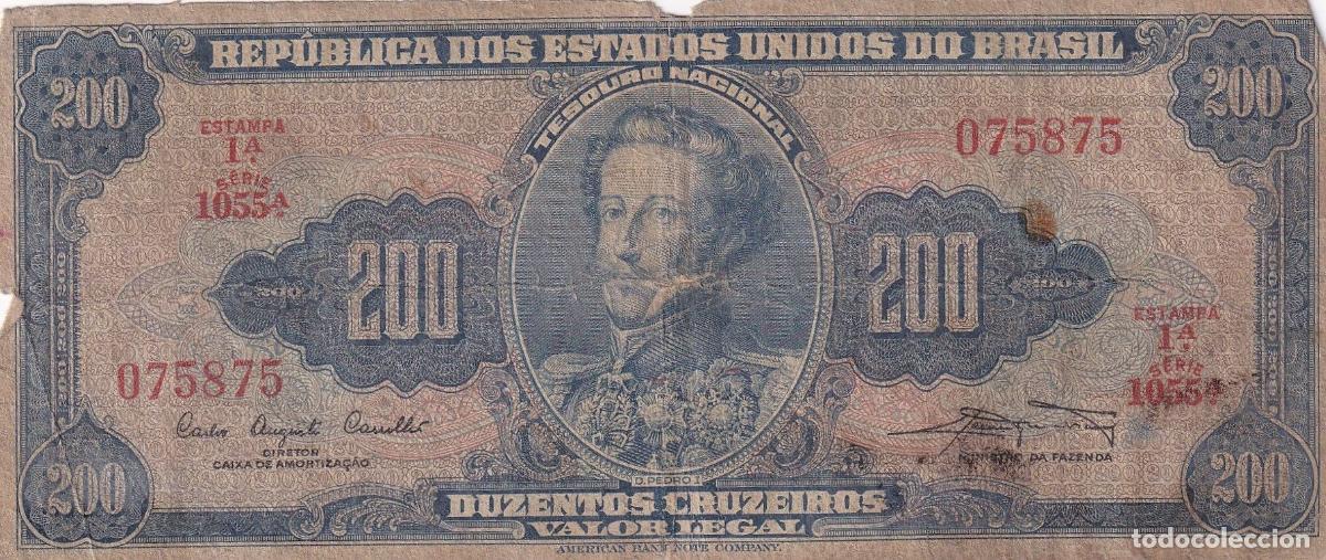 Billetes extranjeros: CRBX1571 BILLETE BRASIL 200 CRUZEIROS USADO