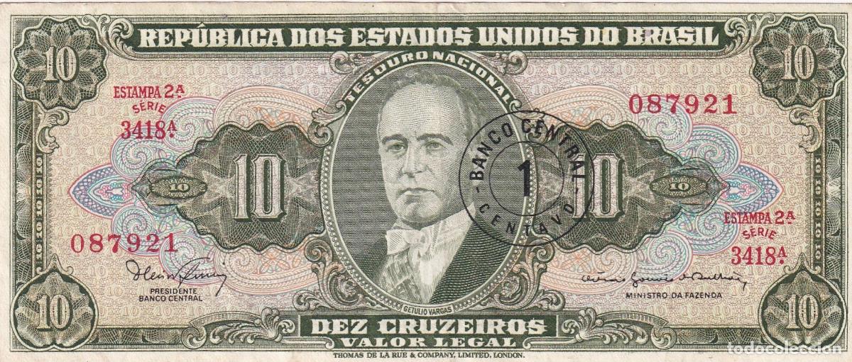 Billetes extranjeros: CRBX1577 BILLETE BRASIL 10 CRUZEIROS SIN CIRCULAR