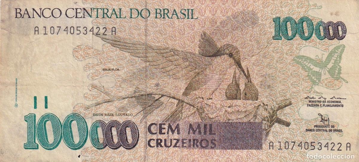 Billetes extranjeros: CRBX1583 BILLETE BRASIL 100000 CRUZEIROS BC