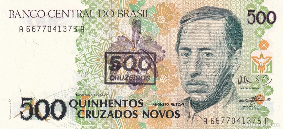 Billetes extranjeros: CRBX1588 BILLETE BRASIL 500 NOVOS CRUZEIROS SIN CIRCULAR