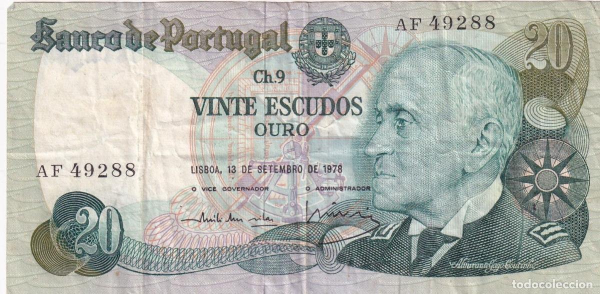 Banconote internazionali: CRBX1657 BILLETE PORTUGAL 20 ESCUDOS 1974 USADO