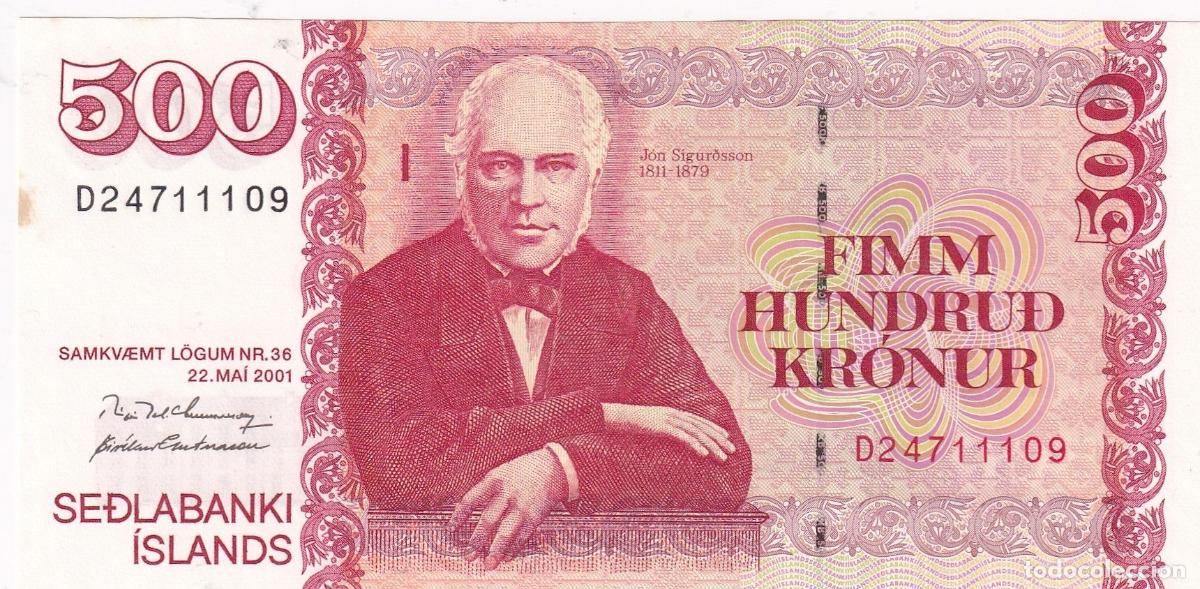 Banconote internazionali: CRBX1681 BILLETE ISLANDIA 500 KRONUR 2001 SIN CIRCULAR