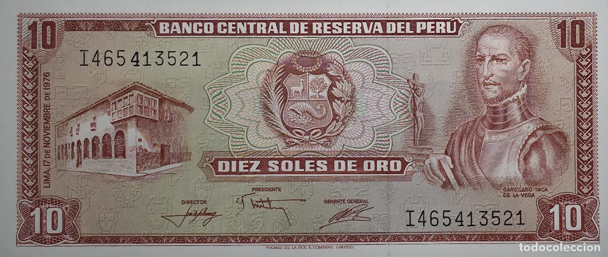 International Banknotes: BILLETE DE PERU 10 SOLES DE ORO 1976 INCA GARCILASO DE LA VEGA SC