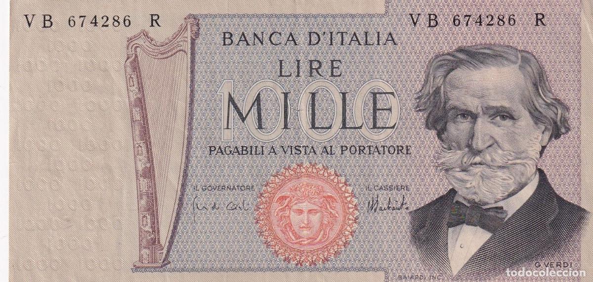 International Banknotes: CRBX1695 BILLETE ITALIA 1000 LIRAS BC