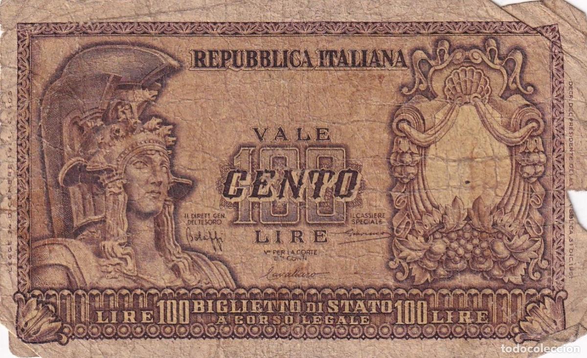 International Banknotes: CRBX1700 BILLETE ITALIA 100 LIRAS USADO