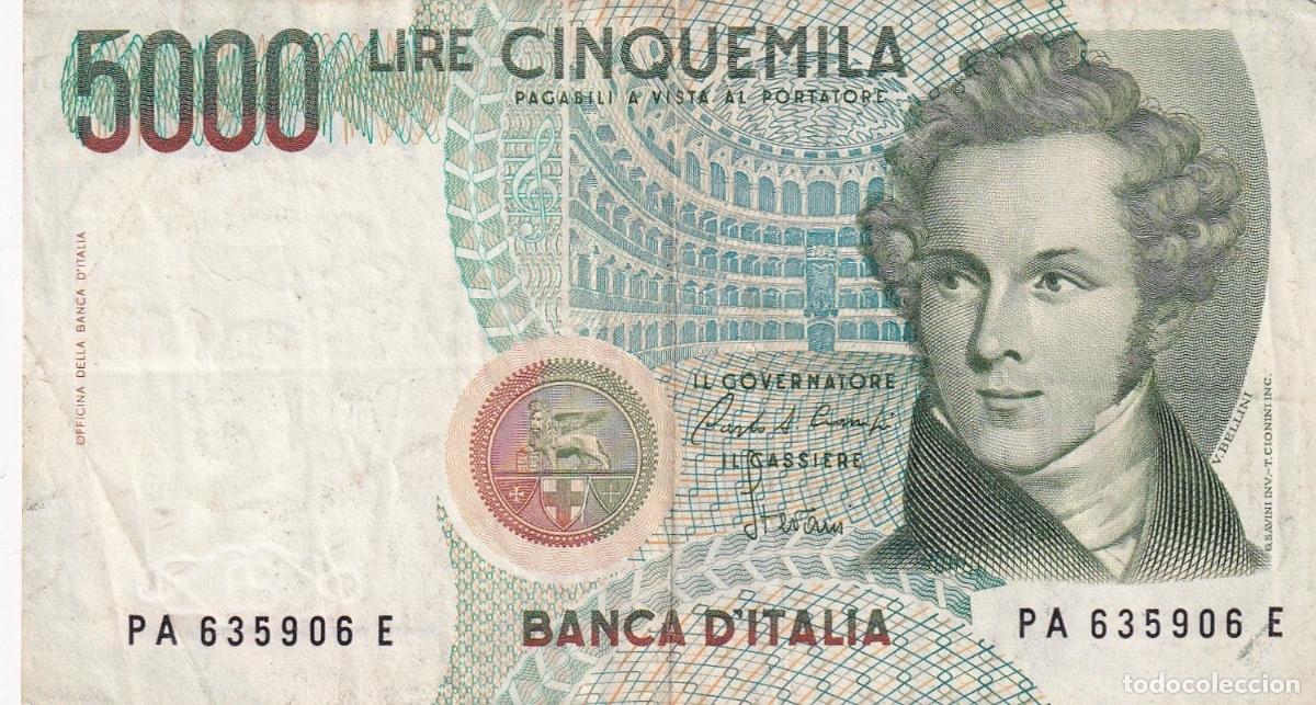 International Banknotes: CRBX1701 BILLETE ITALIA 5000 LIRAS BC