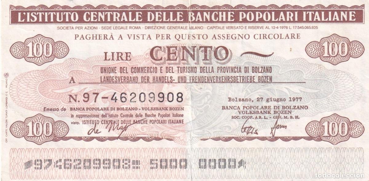 International Banknotes: CRBX1702 BILLETE ITALIA 100 LIRAS MBC