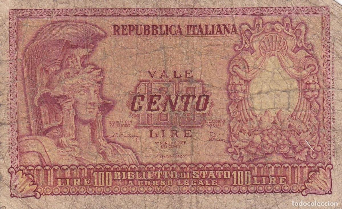 Banconote internazionali: CRBX1706 BILLETE ITALIA 100 LIRAS 1951 USADO