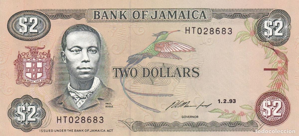 Banconote internazionali: CRBX1708 BILLETE JAMAICA 2 DOLARES 1993 SIN CIRCULAR