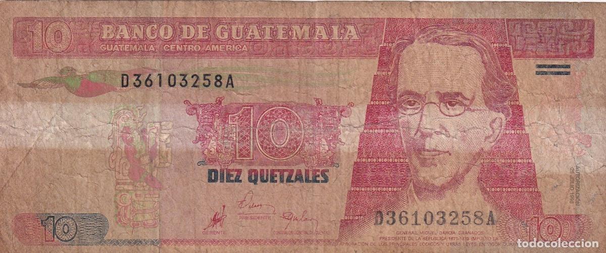 Banconote internazionali: CRBX1730 BILLETE GUATEMALA 10 QUETZAL1996 USADO