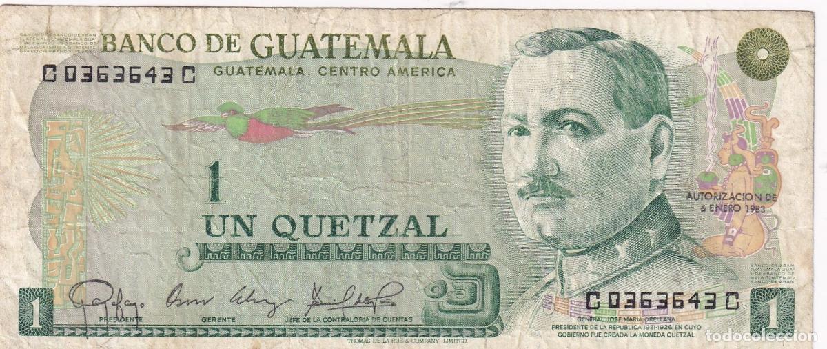 Billetes extranjeros: CRBX1733 BILLETE GUATEMALA 1 QUETZAL 1983 BC