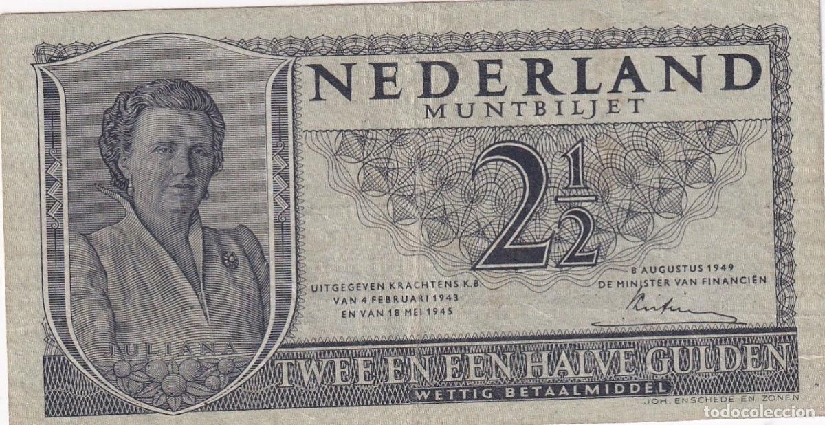 Billetes extranjeros: CRBX1748 BILLETE PAISES BAJOS 2 1/2 GULDEN 1945 MBC