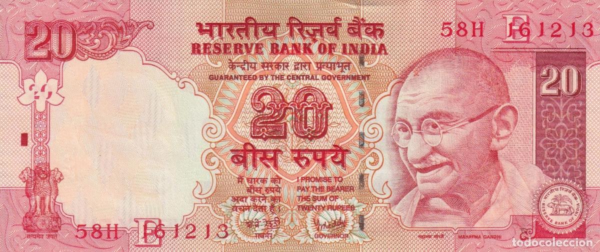 Notas Internacionais: CRBX1775 BILLETE INDIA 20 RUPIAS 2008 P-96C SIN CIRCULAR