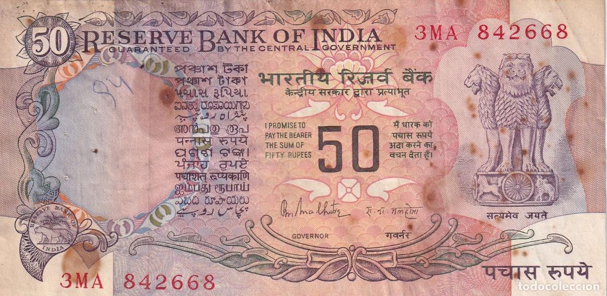 Notas Internacionais: CRBX1776 BILLETE INDIA 50 RUPIAS USADO