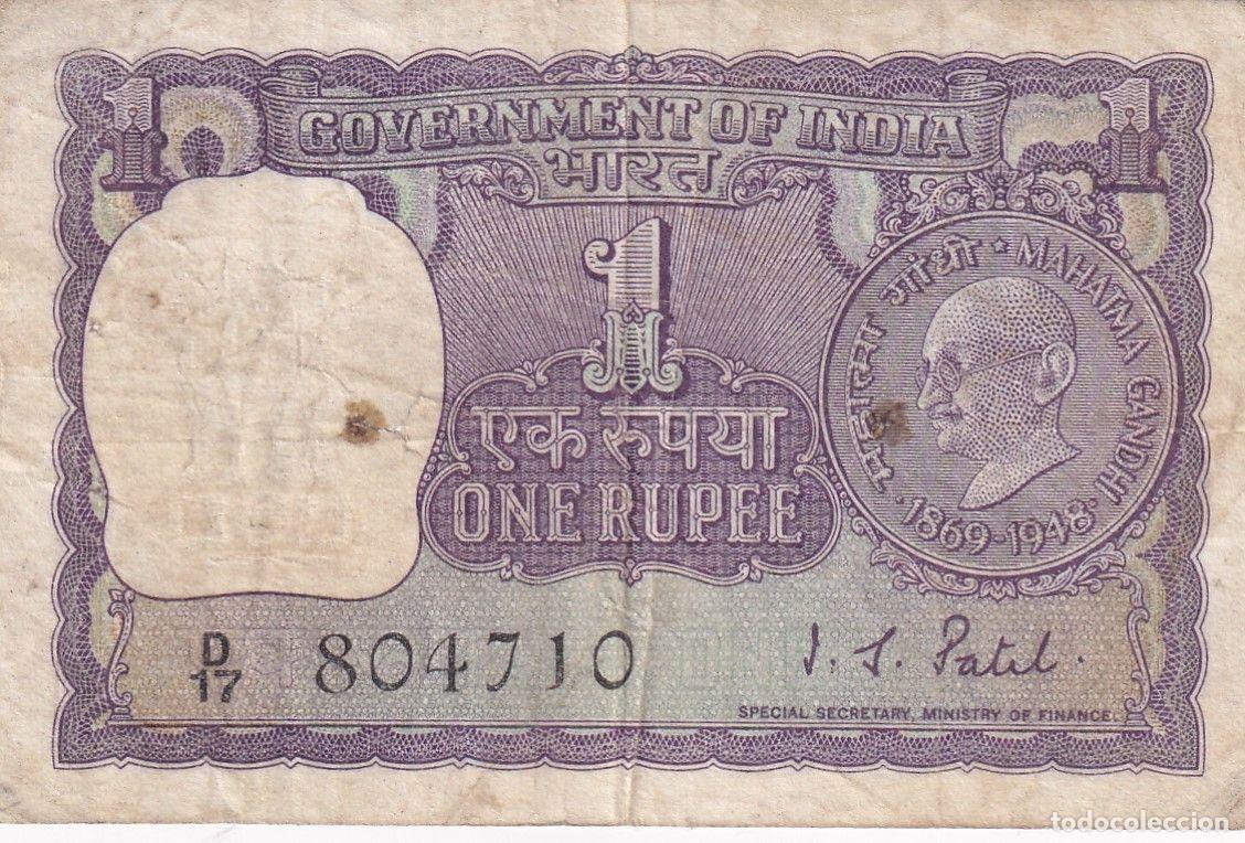 Notas Internacionais: CRBX1782 BILLETE INDIA 1 RUPIA USADO