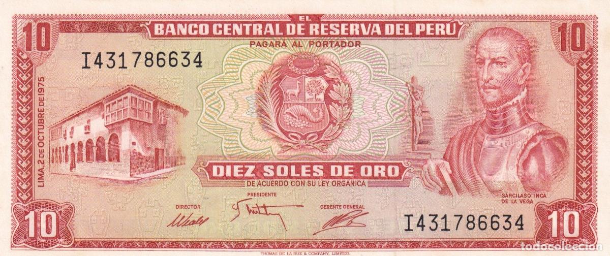 Notas Internacionais: CRBX1796 BILLETE PERU 10 SOLES 1975 MBC