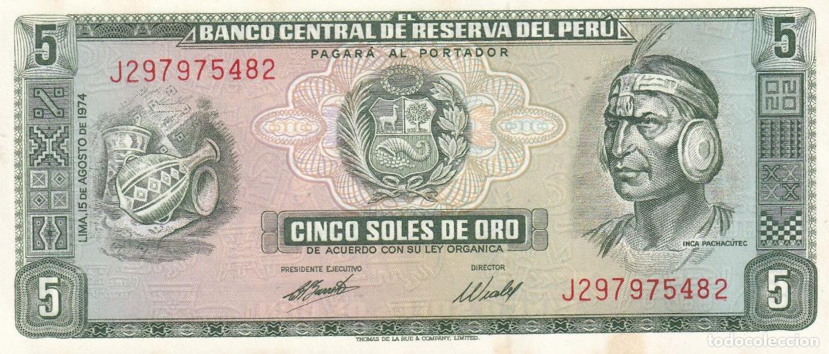 Banconote internazionali: CRBX2140 BILLETE PERU 5 SOLES 1974 EBC