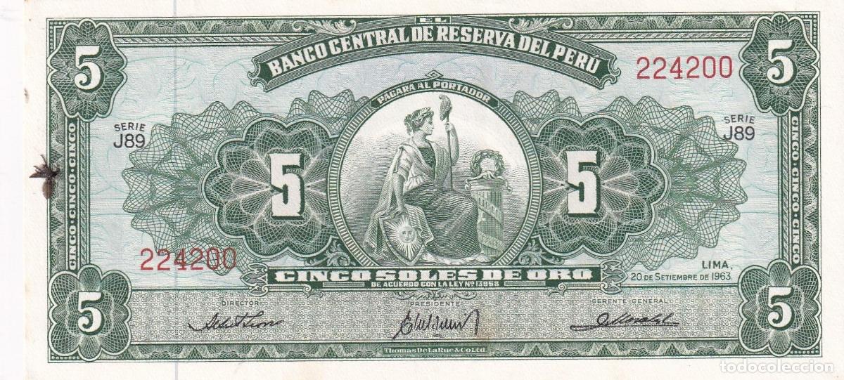 Banconote internazionali: CRBX2141 BILLETE PERU 5 SOLES 1963 SIN CIRCULAR