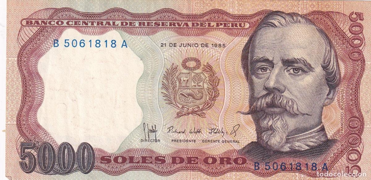 Banconote internazionali: CRBX2154 BILLETE PERU 5000 SOLES USADO