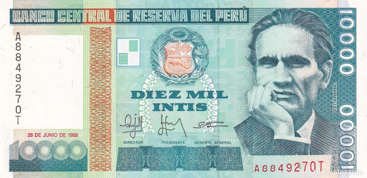 Banconote internazionali: CRBX2157 BILLETE PERU 10000 INTIS 1988 SIN CIRCULAR