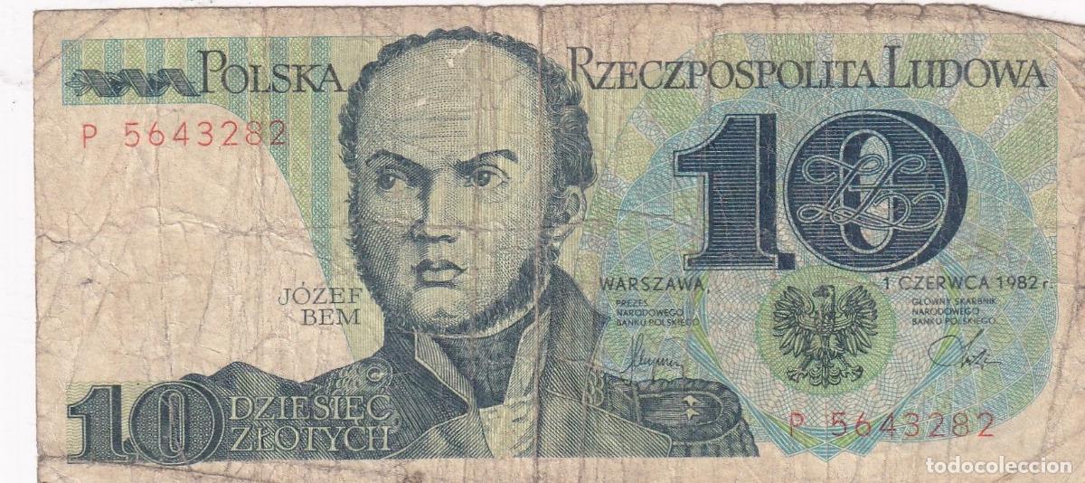 Banconote internazionali: CRBX2166 BILLETE POLONIA 10 ZLOTYCH 1982 USADO