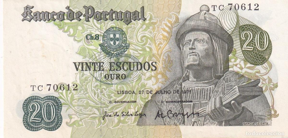 Banconote internazionali: CRBX2187 BILLETE PORTUGAL 20 ESCUDOS 1971 EBC