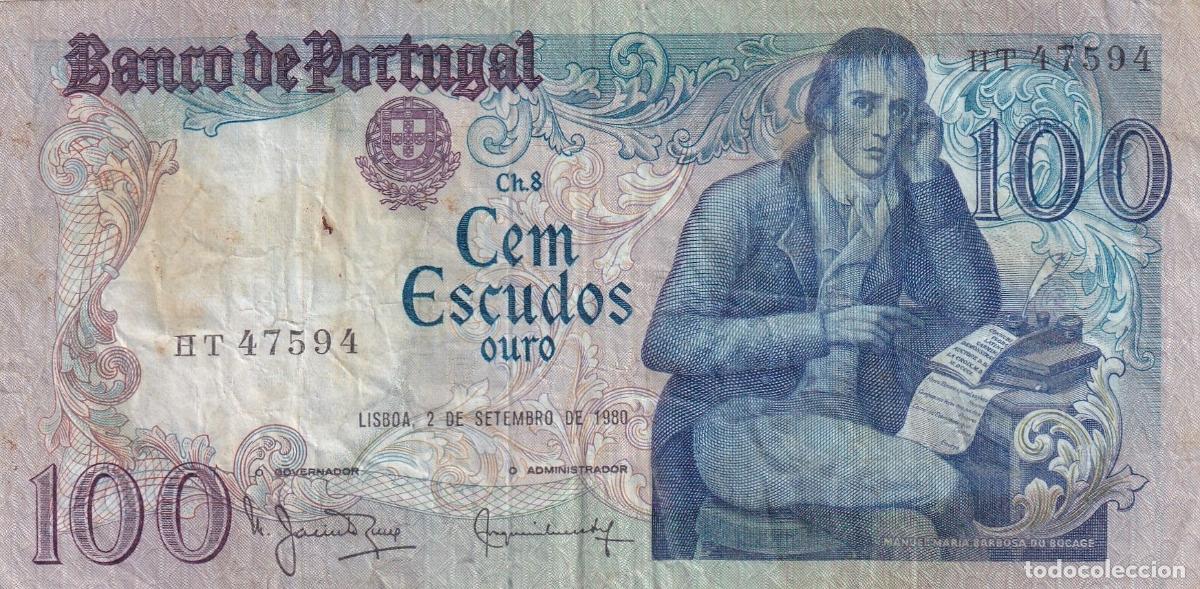 Billets internationaux: CRBX2196 BILLETE PORTUGAL 100 ESCUDOS 1980 USADO
