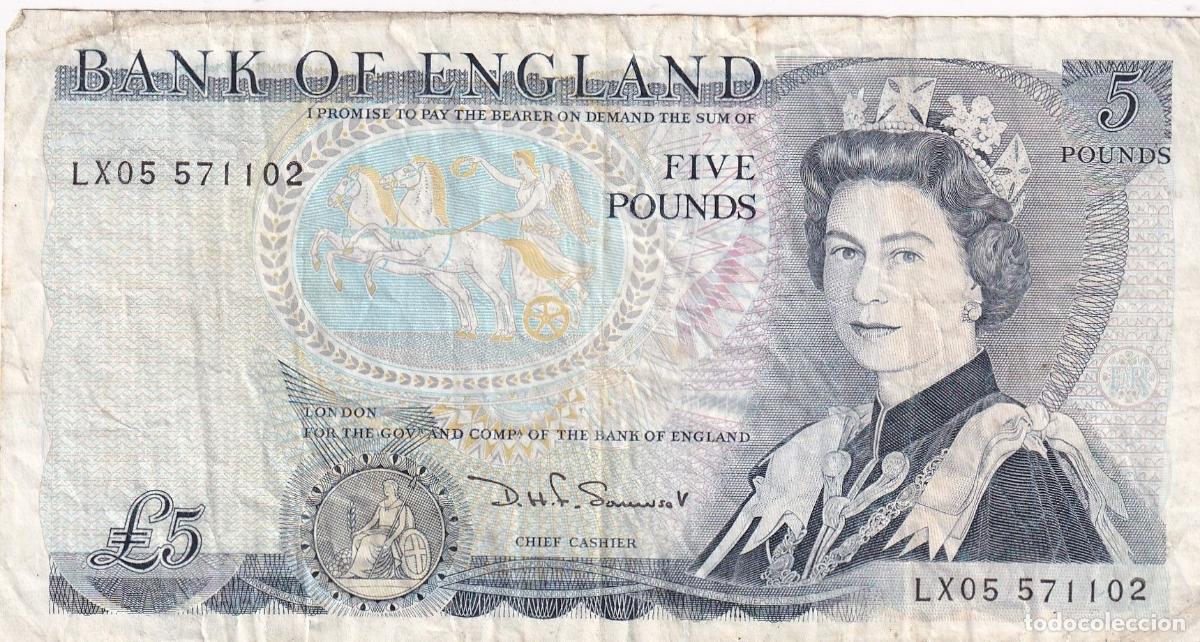 Billets internationaux: CRBX2214 BILLETE INGLATERRA 5 LIBRAS BC