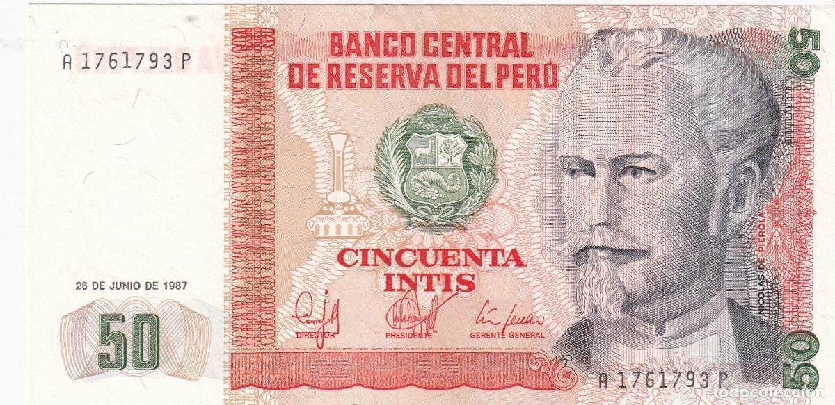 Billets internationaux: CRBX2271 BILLETE PERU 50 INTIS 1987 SIN CIRCULAR