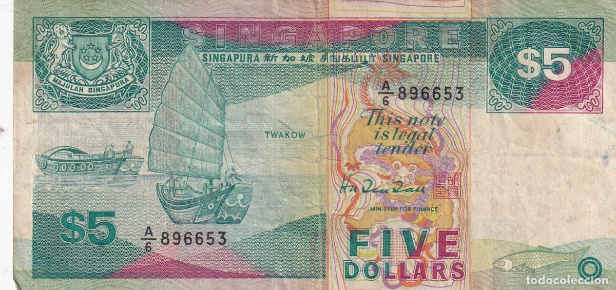 Billets internationaux: CRBX2273 BILLETE SINGAPUR 5 DOLARES MC