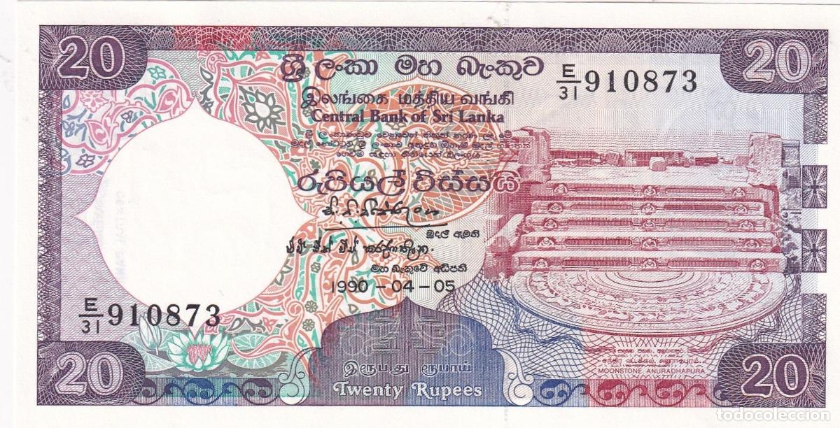 Billets internationaux: CRBX2281 BILLETE SRI LANKA 20 RUPIAS 1990 SIN CIRCULAR