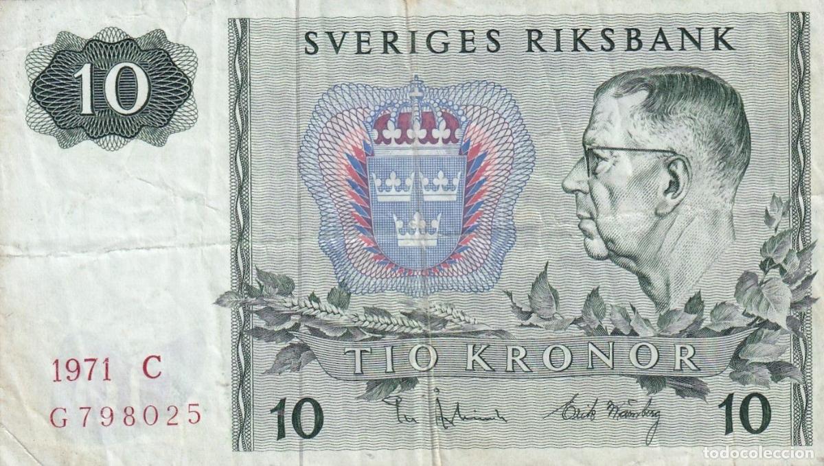 Billets internationaux: CRBX2292 BILLETE SUECIA 10 CORONAS 1971 MBC