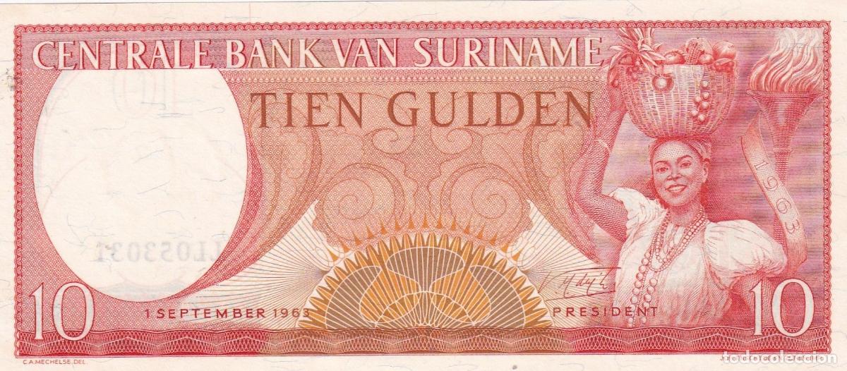 Billets internationaux: CRBX2300 BILLETE SURINAME 10 GULDEN 1963 SIN CIRCULAR