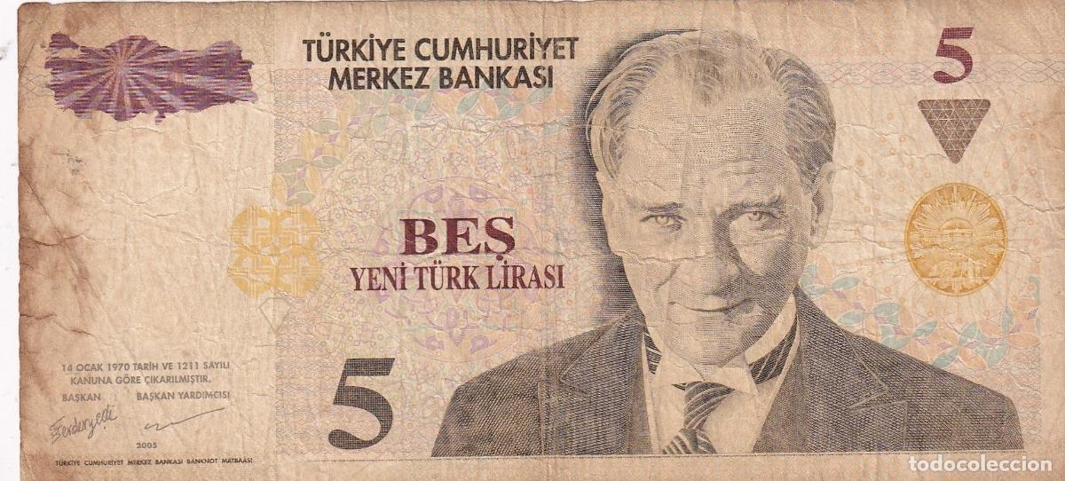 International Banknotes: CRBX2309 BILLETE TURQUIA 5 LIRAS 2005 USADO