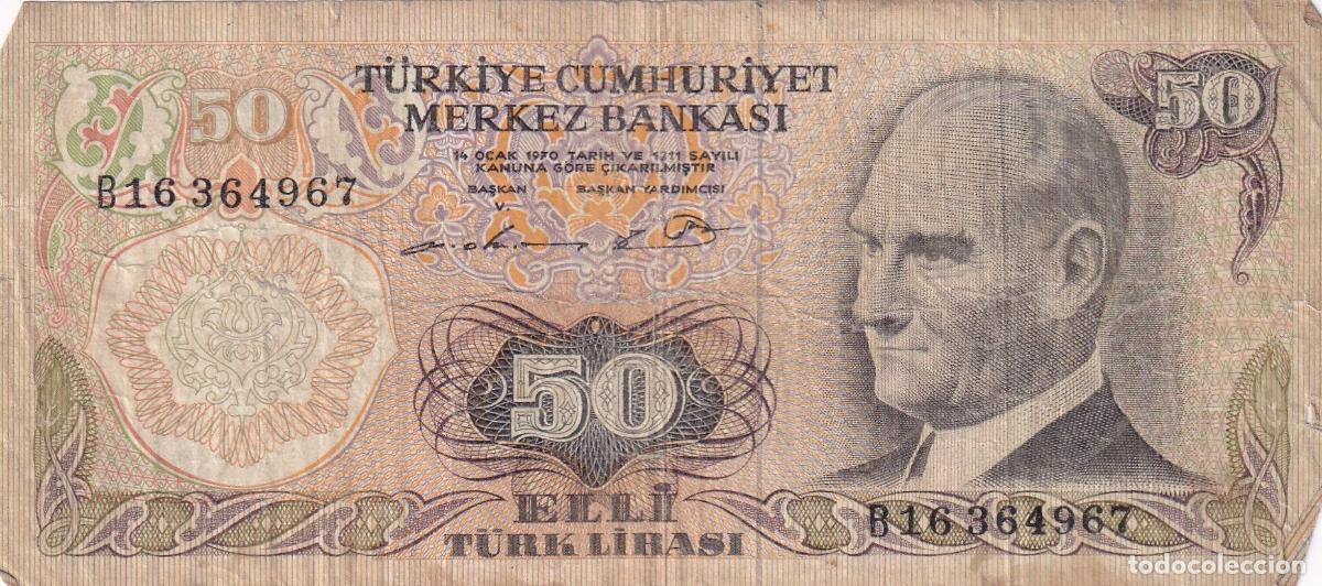 International Banknotes: CRBX2311 BILLETE TURQUIA 50 LIRAS 1970 USADO