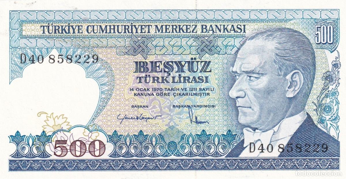 International Banknotes: CRBX2314 BILLETE TURQUIA 500 LIRAS 1970 SIN CIRCULAR