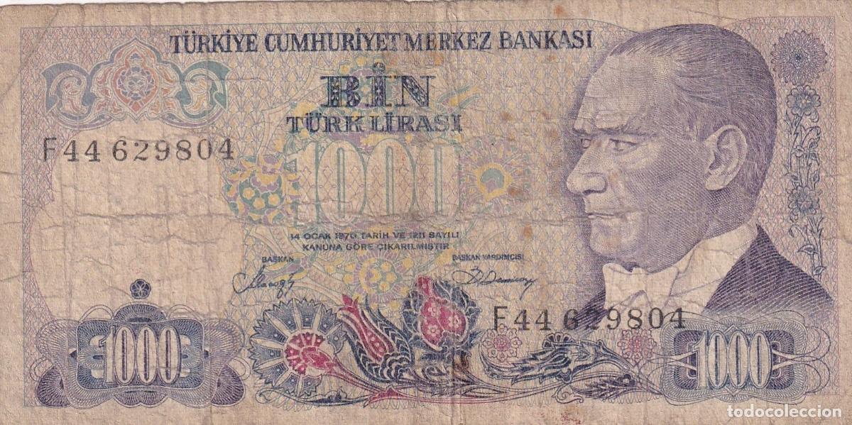 International Banknotes: CRBX2317 BILLETE TURQUIA 1000 LIRAS 1970 USADO