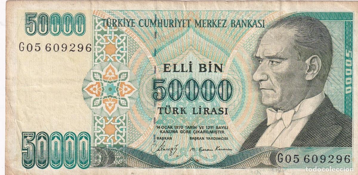 International Banknotes: CRBX2320 BILLETE TURQUIA 50000 LIRAS 1970 USADO