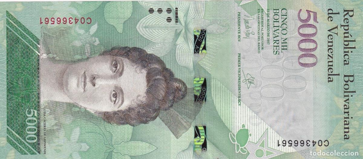 Banconote internazionali: CRBX2388 BILLETE VENEZUELA 5000 BOLIVARES 2017 SIN CIRCULAR