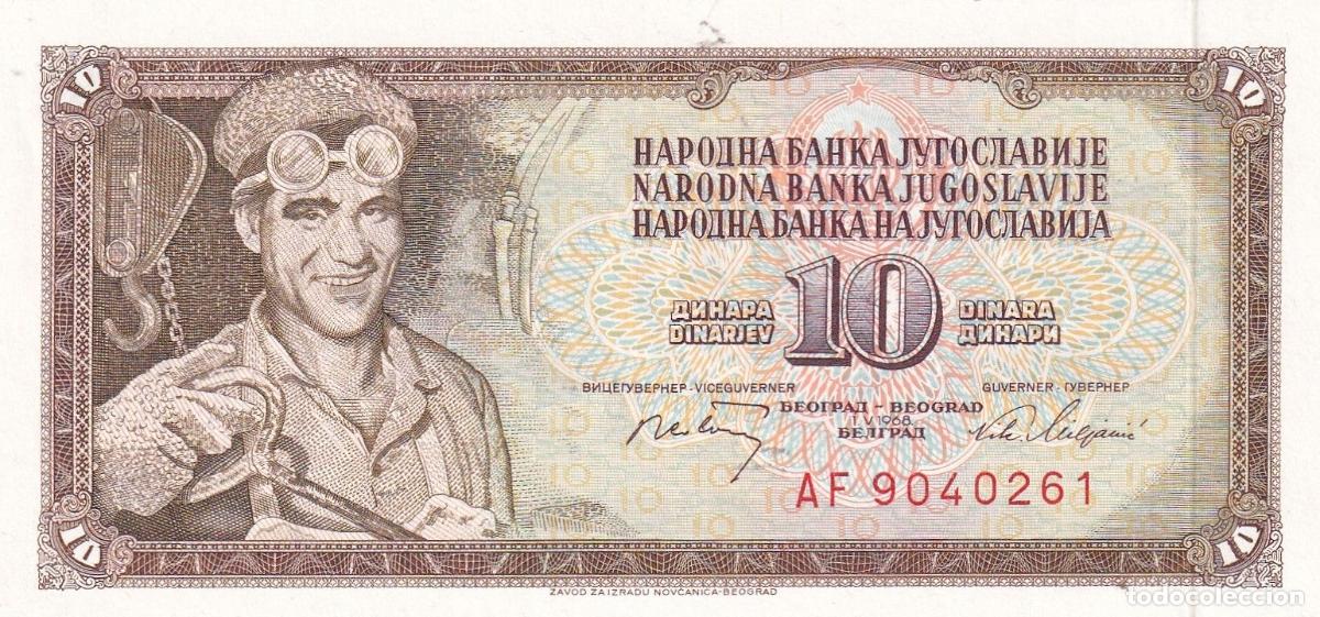 Banconote internazionali: CRBX2399 BILLETE YUGOSLAVIA 10 DINARAS 1968 SIN CIRCULAR