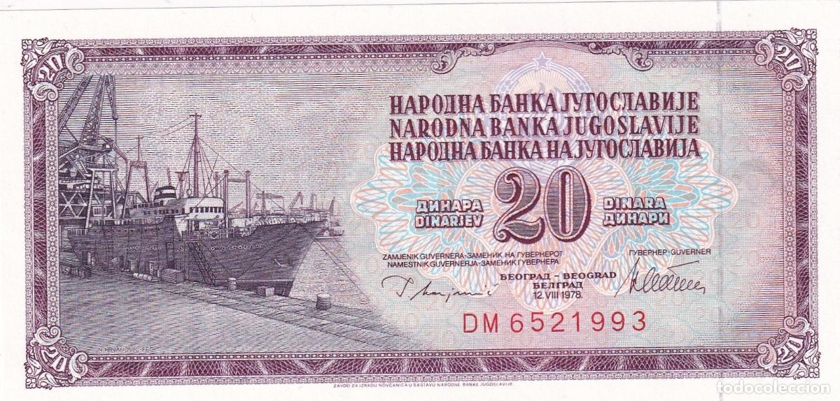Banconote internazionali: CRBX2401 BILLETE YUGOSLAVIA 20 DINARAS 1978 SIN CIRCULAR