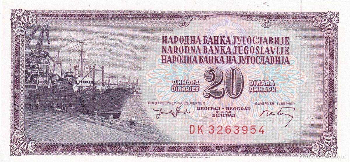 Banconote internazionali: CRBX2402 BILLETE YUGOSLAVIA 20 DINARAS 1974 SIN CIRCULAR