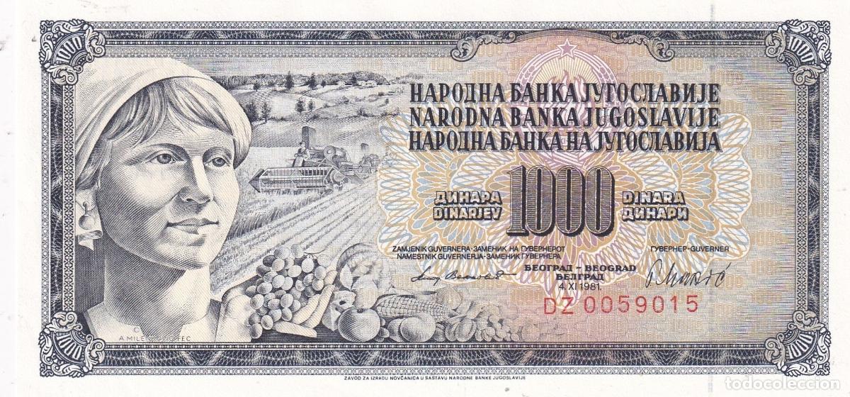 Banconote internazionali: CRBX2412 BILLETE YUGOSLAVIA 1000 DINARAS 1981 SIN CIRCULAR