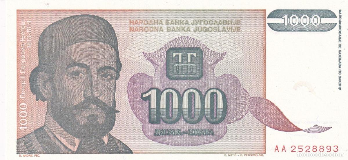 Banconote internazionali: CRBX2413 BILLETE YUGOSLAVIA 1000 DINARAS 1994 SIN CIRCULAR