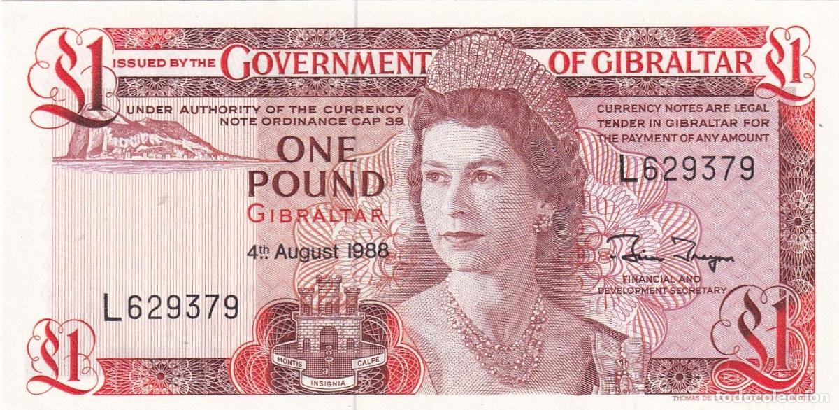 International Banknotes: CRBX1825 BILLETE GIBRALTAR 1 POUND 1988 SERIE L SIN CIRCULAR