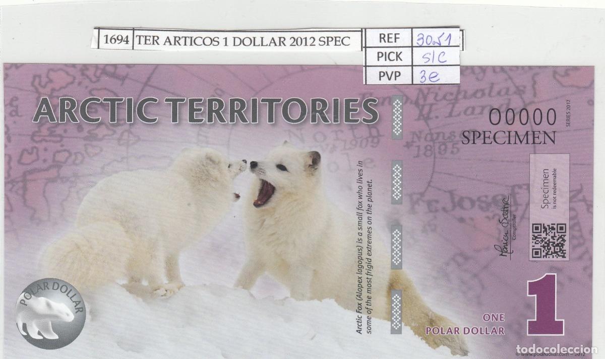 Billets internationaux: CRJ1694 BILLETE TERRITORIO ARTICO 1 DOLAR 2012 POLIMERO ESPECIMEN ARC-01