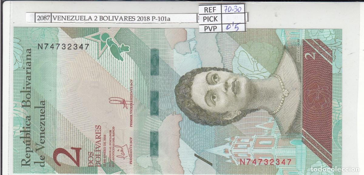 Billets internationaux: CRJ2087 BILLETE VENEZUELA 2 BOLIVARES 2018 P-101a