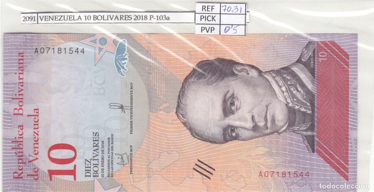 Billets internationaux: CRJ2091 BILLETE VENEZUELA 10 BOLIVARES 2018 P-103a