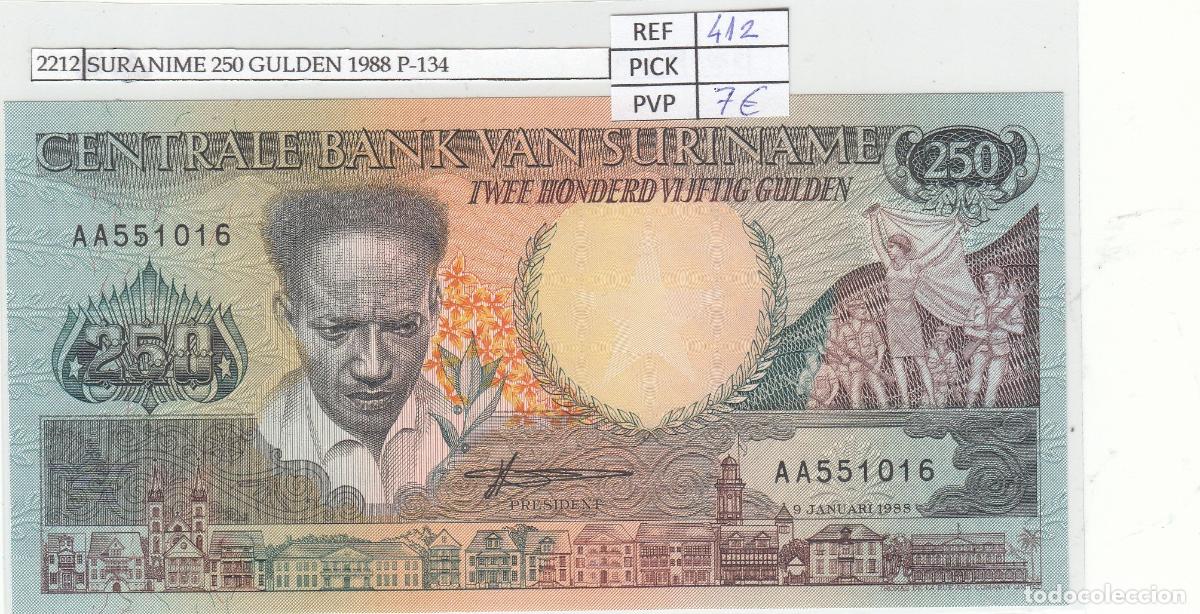 Billets internationaux: CRJ2212 BILLETE SURINAME 250 GULDEN 1988 P-134